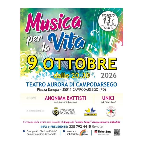 Musica Per La Vita 2026 Teatro Aurora Campodarsego