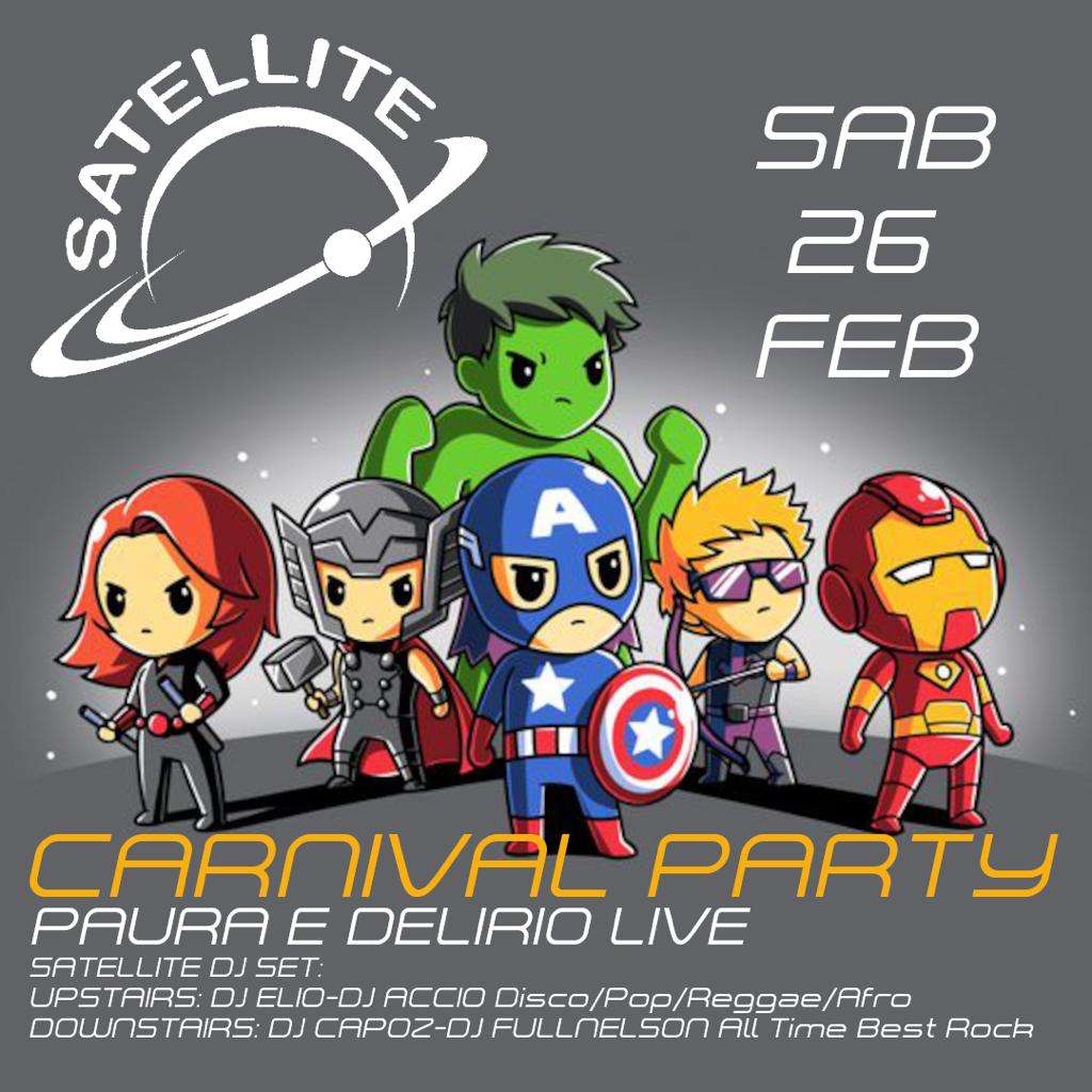 Satellite 26/02/22 Carnival Party!!! SATELLITE MUSICLUB
