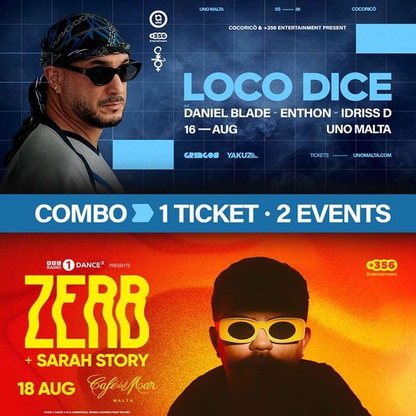 Combo Loco Dice + BBC Radio 1 Dance X presents Zerb Sarah Story UNO Malta Ta' Qali, Malta