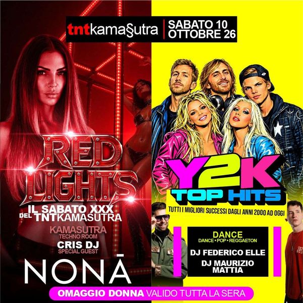 Red Lights + Y2K top hits TNTKAMASUTRA Portogruaro