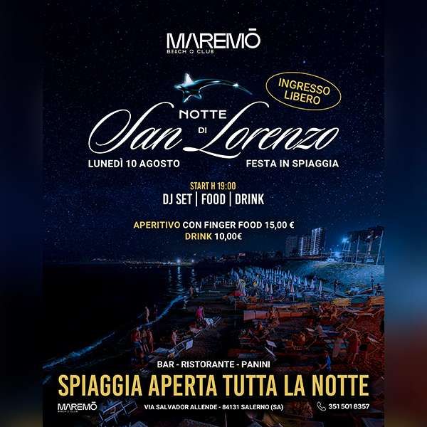 Notte di San Lorenzo MAREMO BEACH CLUB SALERNO