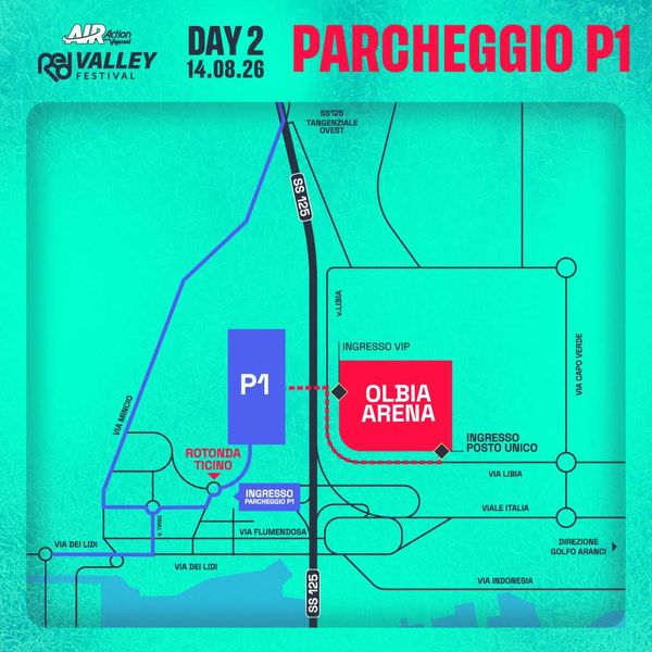 Parcheggio P1 DAY TWO - Red Valley Festival Parcheggio P1 - Olbia Arena Olbia