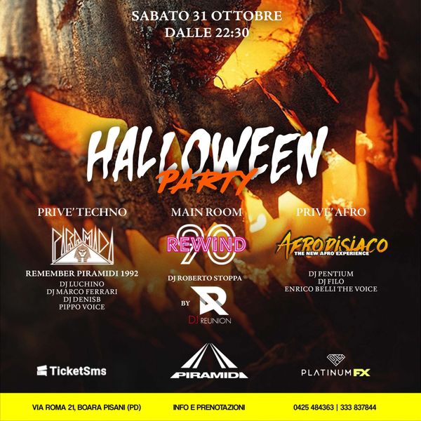 Halloween targato Rewind 90 e Dj Reunion Discoteca Piramidi BOARA PISANI