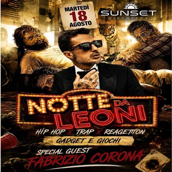 Notte Trap da Leoni  Fabrizio Corona Sunset Beach Club Portoferraio