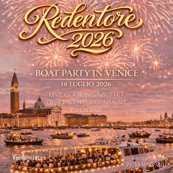 Redentore Boat Party 2026 Motonave Adriatica Venezia