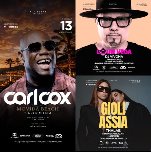 13/14/15 Carl Cox, Louie Vega, Gioli & Assia